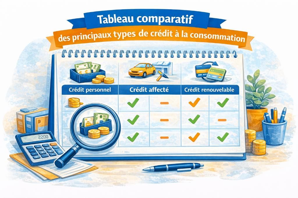 tableau comparatif crédits consommation